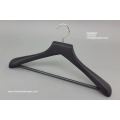 Black Soft Finishing Rubber Wooden Top Hanger with Hanging Pants Bar